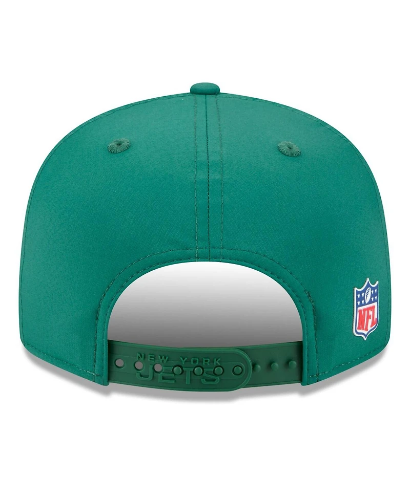 New Era Men's Green New York Jets 2025 Sideline Split Panel 9FIFTY Snapback Hat