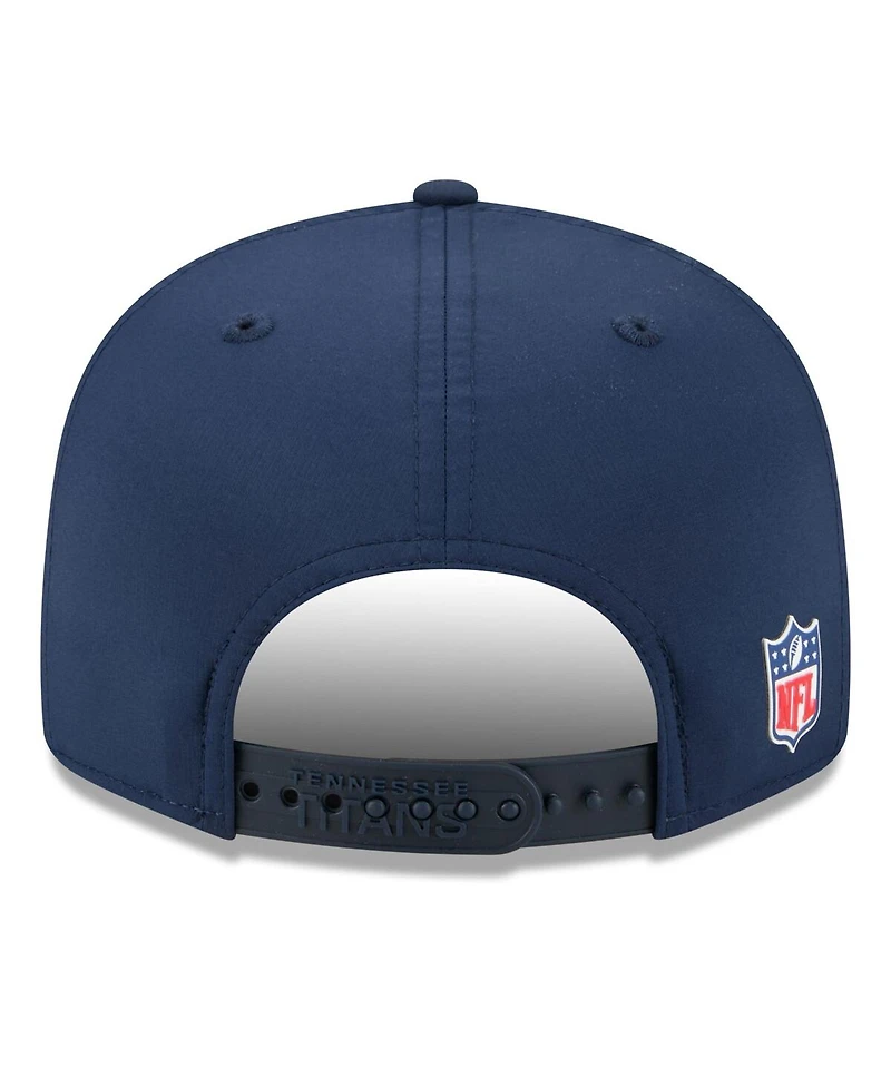 New Era Men's Navy Tennessee Titans 2025 Sideline Split Panel 9FIFTY Snapback Hat