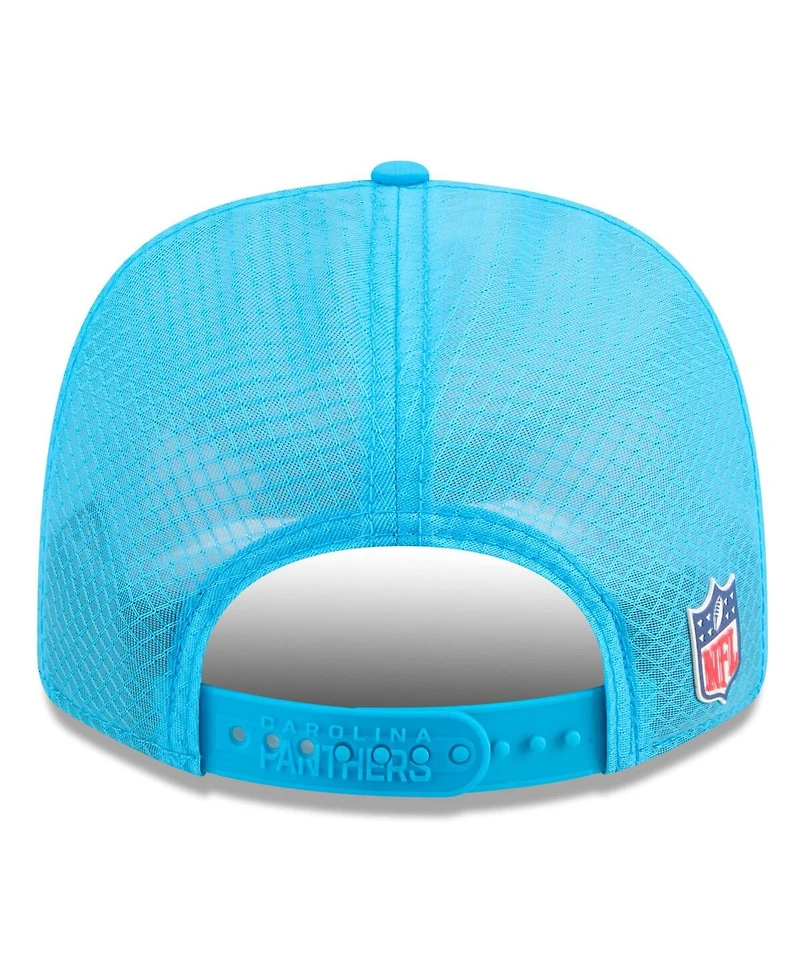 New Era Men's Blue Carolina Panthers 2025 Sideline 9SEVENTY Trucker Adjustable Hat