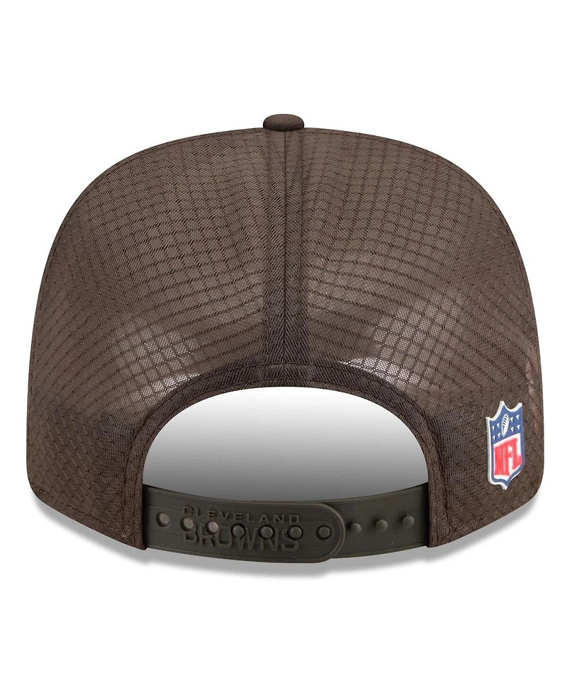 New Era Men's Brown Cleveland Browns 2025 Sideline 9SEVENTY Trucker Adjustable Hat
