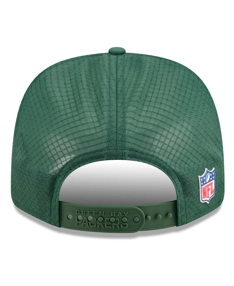 New Era Men's Green Green Bay Packers 2025 Sideline 9SEVENTY Trucker Adjustable Hat