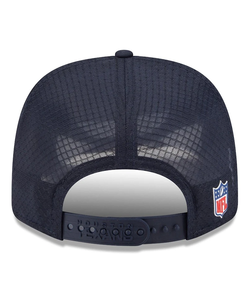 New Era Men's Navy Houston Texans 2025 Sideline 9SEVENTY Trucker Adjustable Hat