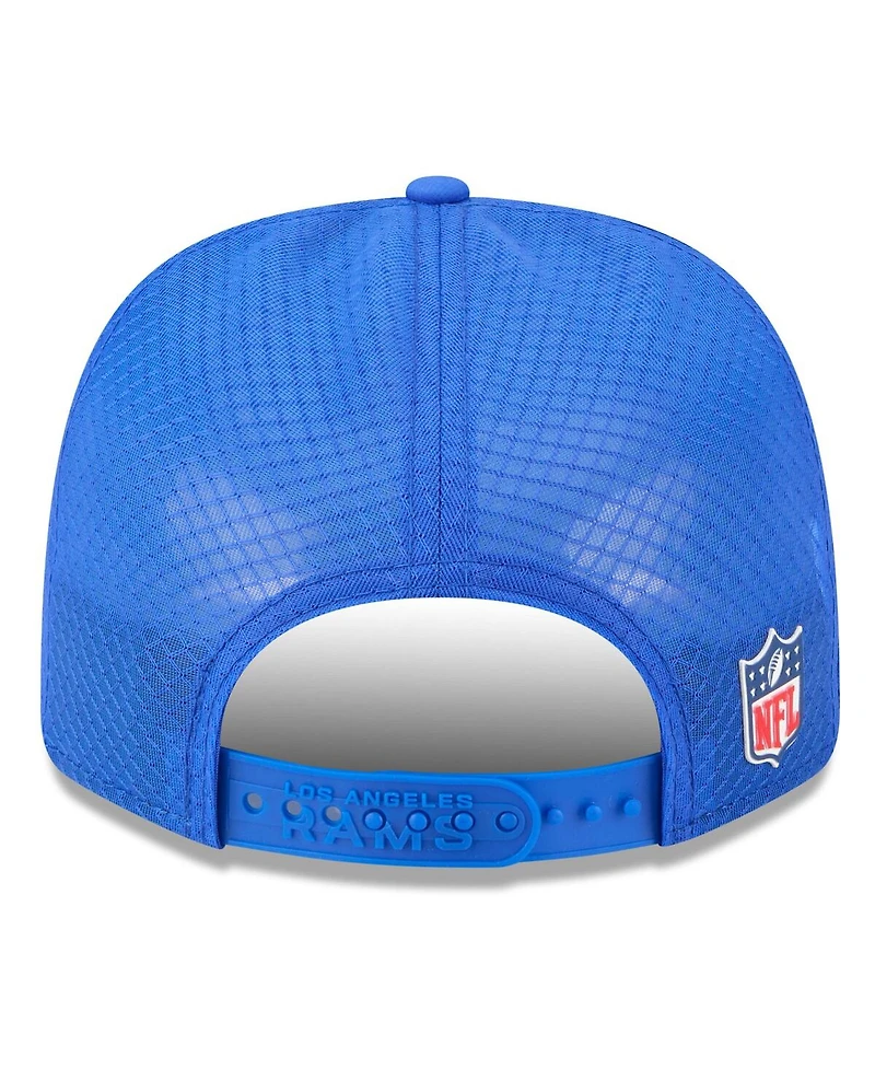 New Era Men's Royal Los Angeles Rams 2025 Sideline 9SEVENTY Trucker Adjustable Hat