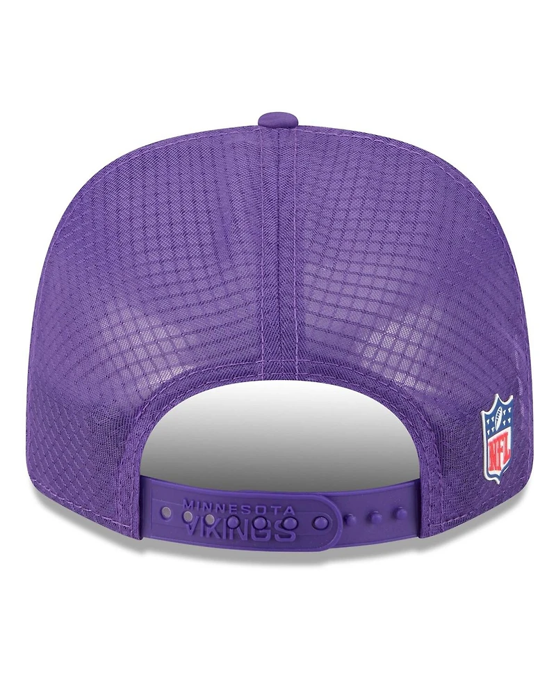 New Era Men's Purple Minnesota Vikings 2025 Sideline 9SEVENTY Trucker Adjustable Hat