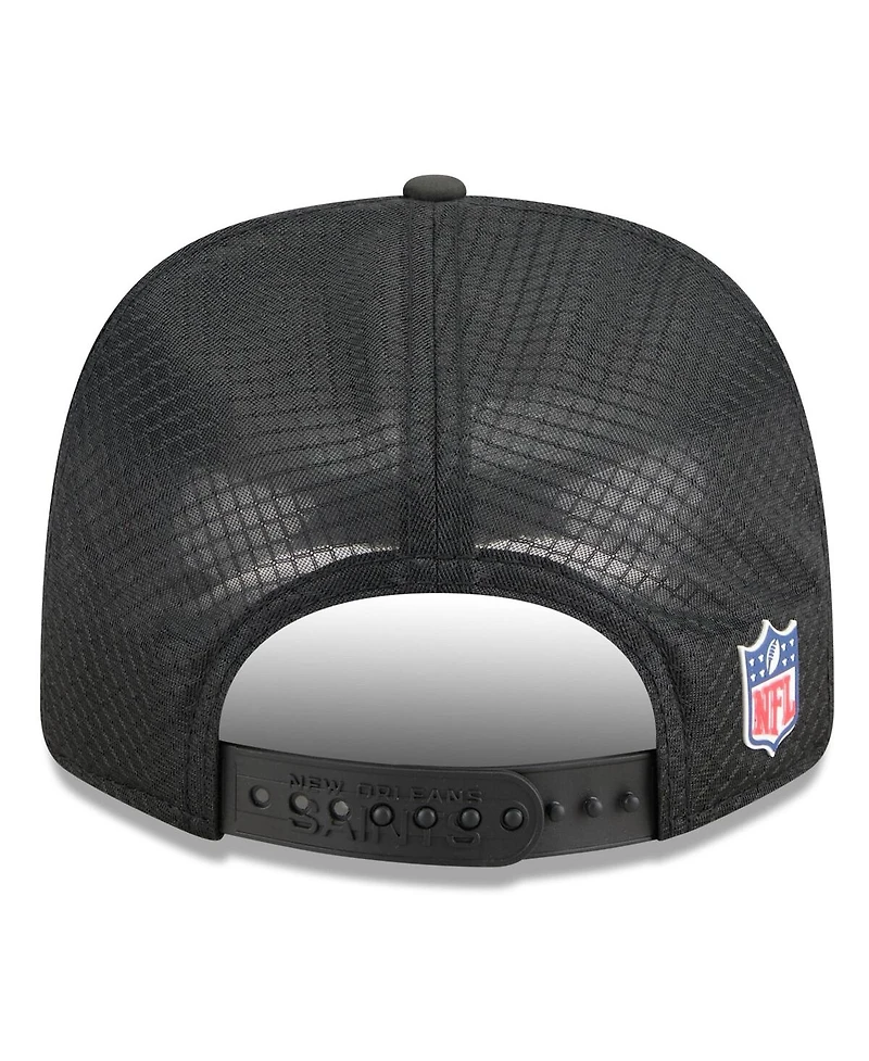 New Era Men's Black New Orleans Saints 2025 Sideline 9SEVENTY Trucker Adjustable Hat