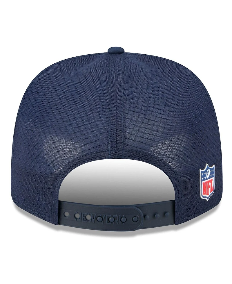 New Era Men's Navy New York Giants 2025 Sideline Throwback 9SEVENTY Trucker Adjustable Hat