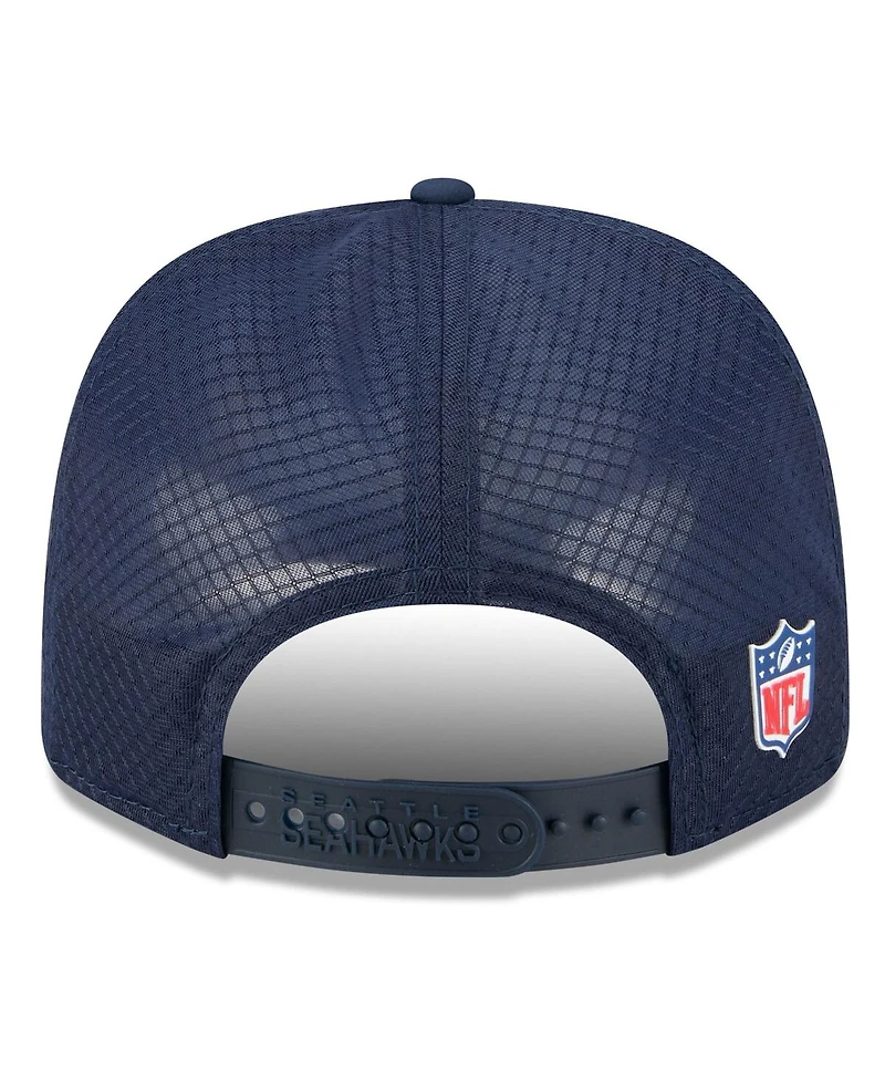 New Era Men's College Navy Seattle Seahawks 2025 Sideline 9SEVENTY Trucker Adjustable Hat