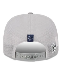 New Era Men's Gray Houston Texans 2025 Sideline H-Town 9SEVENTY Adjustable Trucker Hat