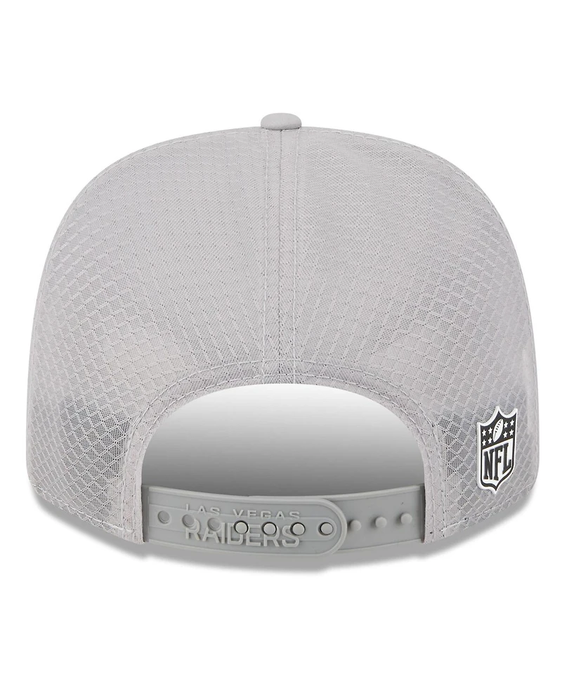 New Era Men's Gray Las Vegas Raiders 2025 Sideline 9SEVENTY Adjustable Trucker Hat