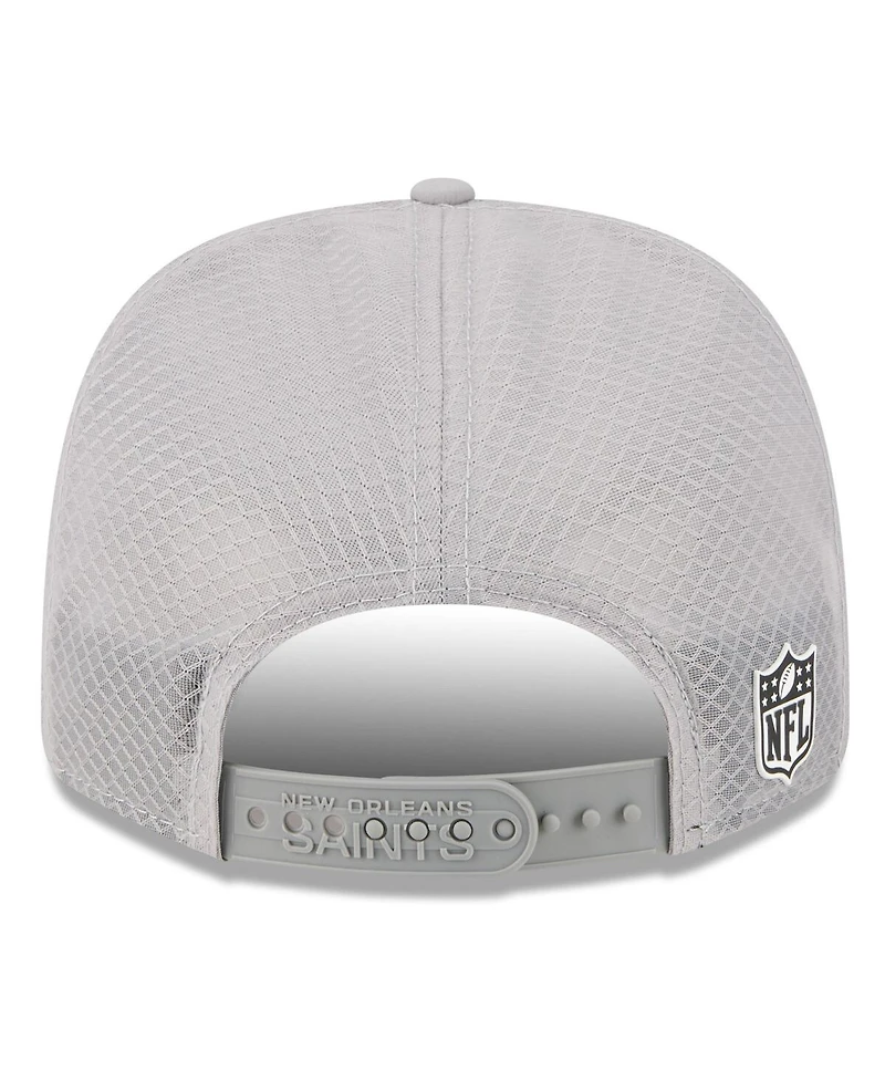 New Era Men's Gray New Orleans Saints 2025 Sideline 9SEVENTY Adjustable Trucker Hat