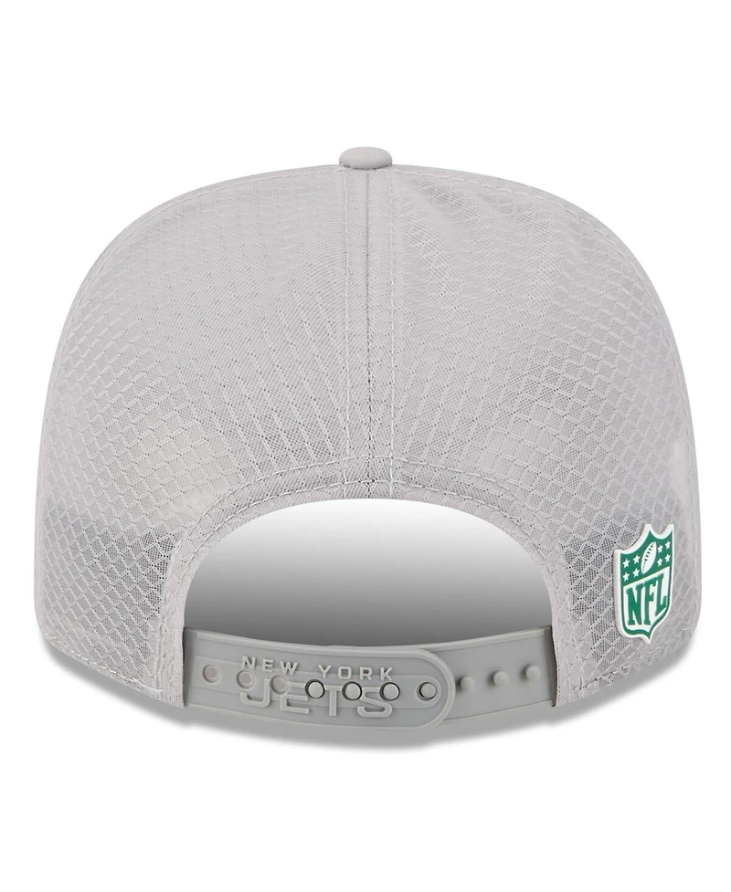 New Era Men's Gray New York Jets 2025 Sideline 9SEVENTY Adjustable Trucker Hat