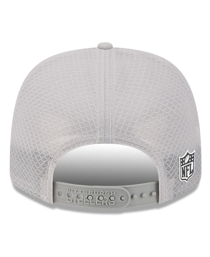 New Era Men's Gray Pittsburgh Steelers 2025 Sideline 9SEVENTY Adjustable Trucker Hat