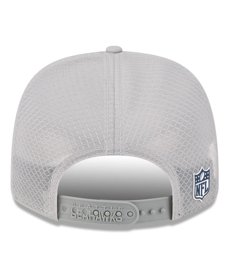 New Era Men's Gray Seattle Seahawks 2025 Sideline 9SEVENTY Adjustable Trucker Hat