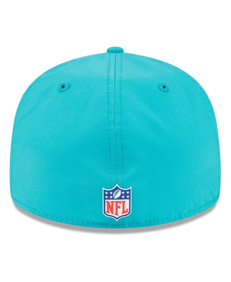 New Era Men's Aqua Miami Dolphins 2025 Sideline Retro Crown 59FIFTY Fitted Hat