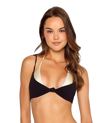 Beach Bunny Swimwear Women's Satin Twisted Bralette Bikini Top