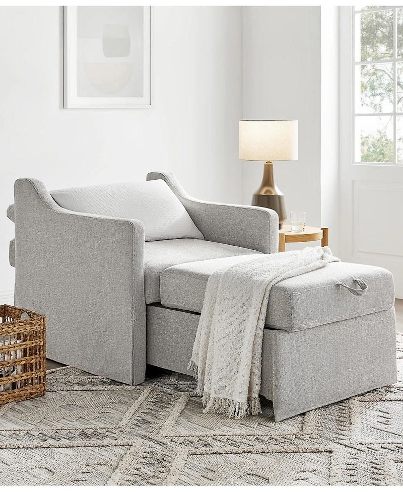 Serta 35" Polyester Harley Convertible Single Sleeper Chair