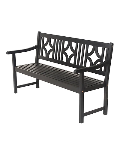 Sloane 59.1" 3-Seat Ogee Diamond-Back 600-Lbs Support Acacia Wood Outdoor Garden Patio Bench