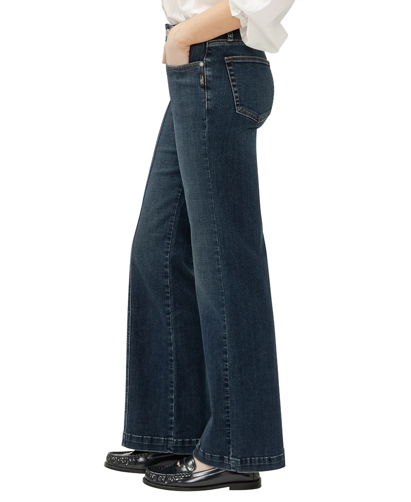 Silver Jeans Co. Women's Avery High Rise Curvy Fit Trouser Leg