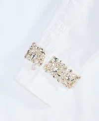 I.n.c. International Concepts Women's Embellished-Cuff Relaxed Shirt, Macy's Exclusive