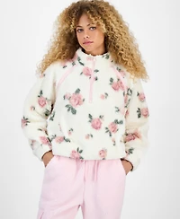 Hippie Rose Juniors' Quarter-Zip Sherpa Jacket