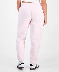 Madden Girl Juniors' Sherpa Fleece Bow Jogger Pants