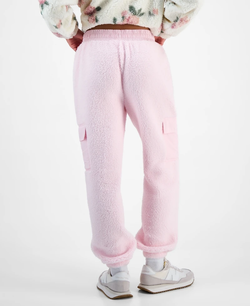Hippie Rose Juniors' Sherpa Cargo Jogger Pants