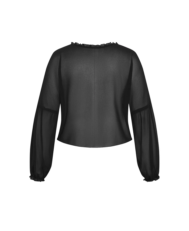 City Chic Plus Corina Plain Top