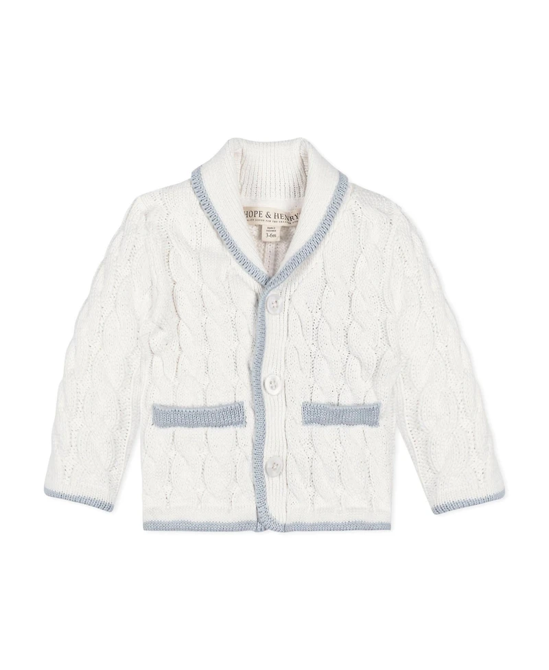 Hope & Henry Baby Organic Long Sleeve Shawl Collar Cardigan & Legging Sweater Set, Infant