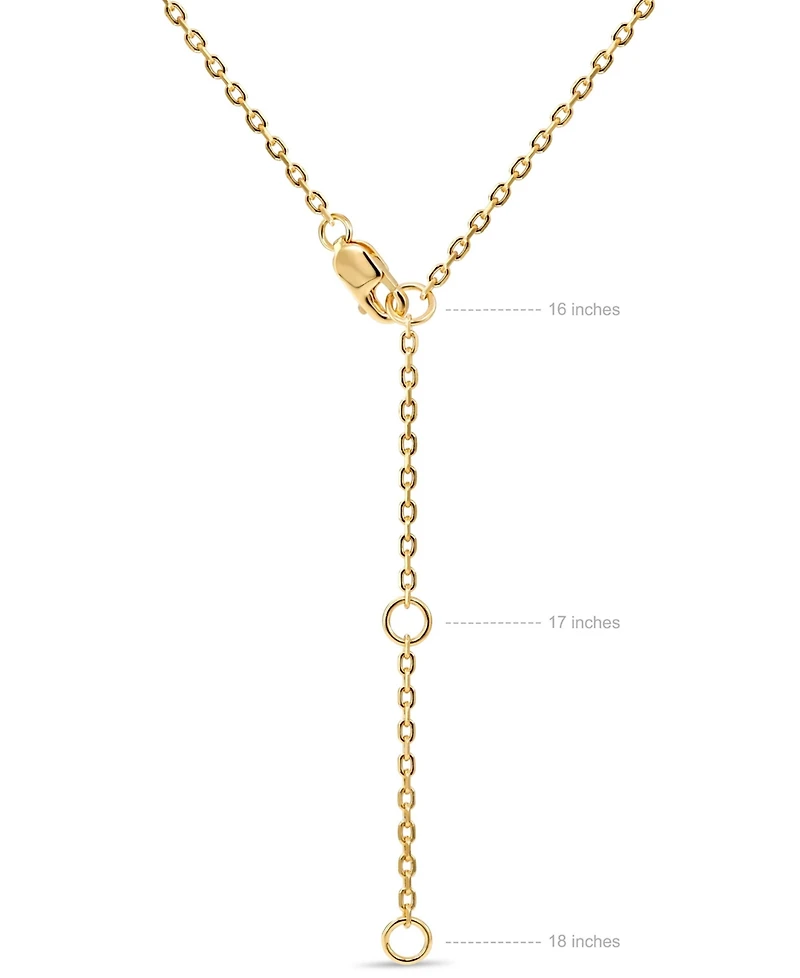 Devata Contour-lined Dome Pendant Necklace in Gold Plated Sterling Silver, Adj to 16 in / 17 in / 18 in