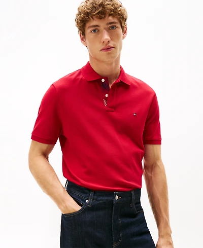 Tommy Hilfiger Men's Pique Placket Interest Regular Fit Polo Shirt