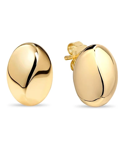 Devata Dome Stud Earrings in Gold Plated Sterling Silver
