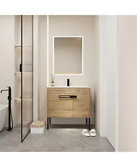 Casainc 36 Inch Bathroom Vanity with Optional Floating or Freestanding Design and Sink