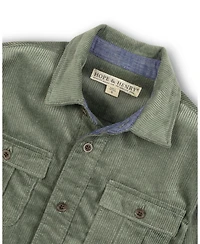 Hope & Henry Little and Big Boys' Organic Long Sleeve Corduroy Flap Pocket Button Down Shirt