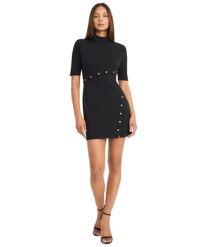Donna Morgan Women's Mock Neck Mini Dress