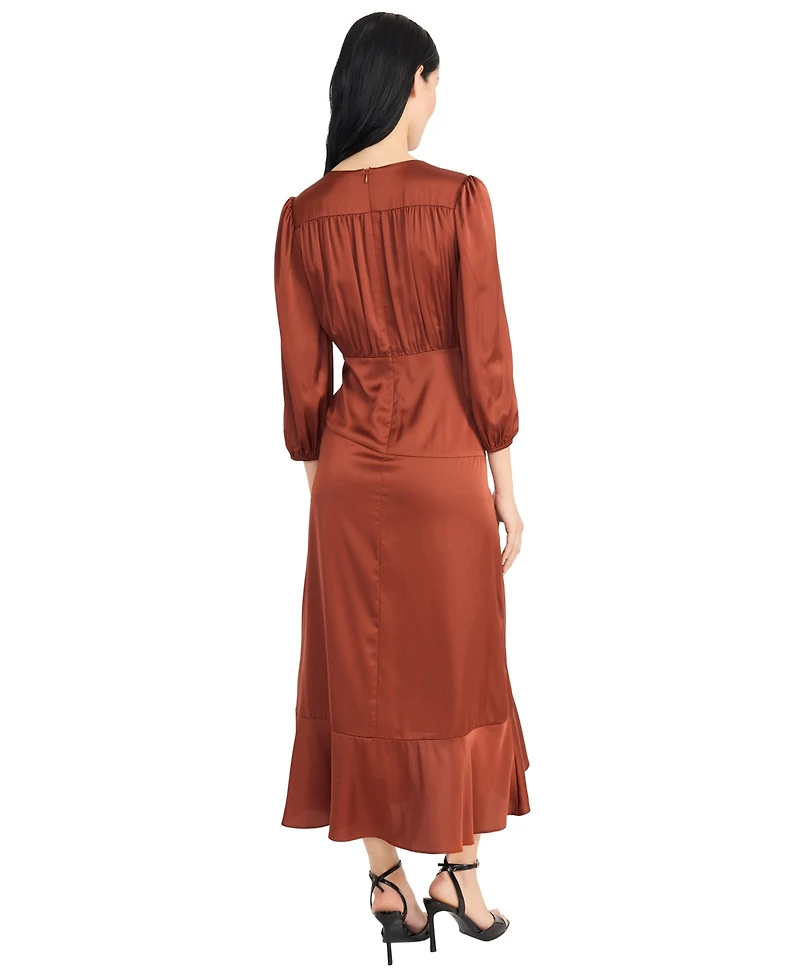 Donna Morgan Women's Tiered Skirt Wrap Dress