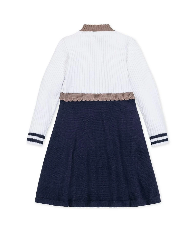 Hope & Henry Big Girls Organic Mock Neck Henley Sweater Dress