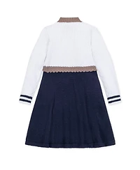 Hope & Henry Big Girls Organic Mock Neck Henley Sweater Dress