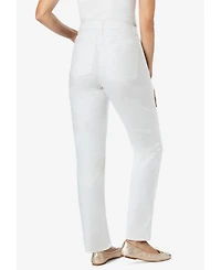 Woman Within Plus Petite Straight-Leg Stretch Denim Jean