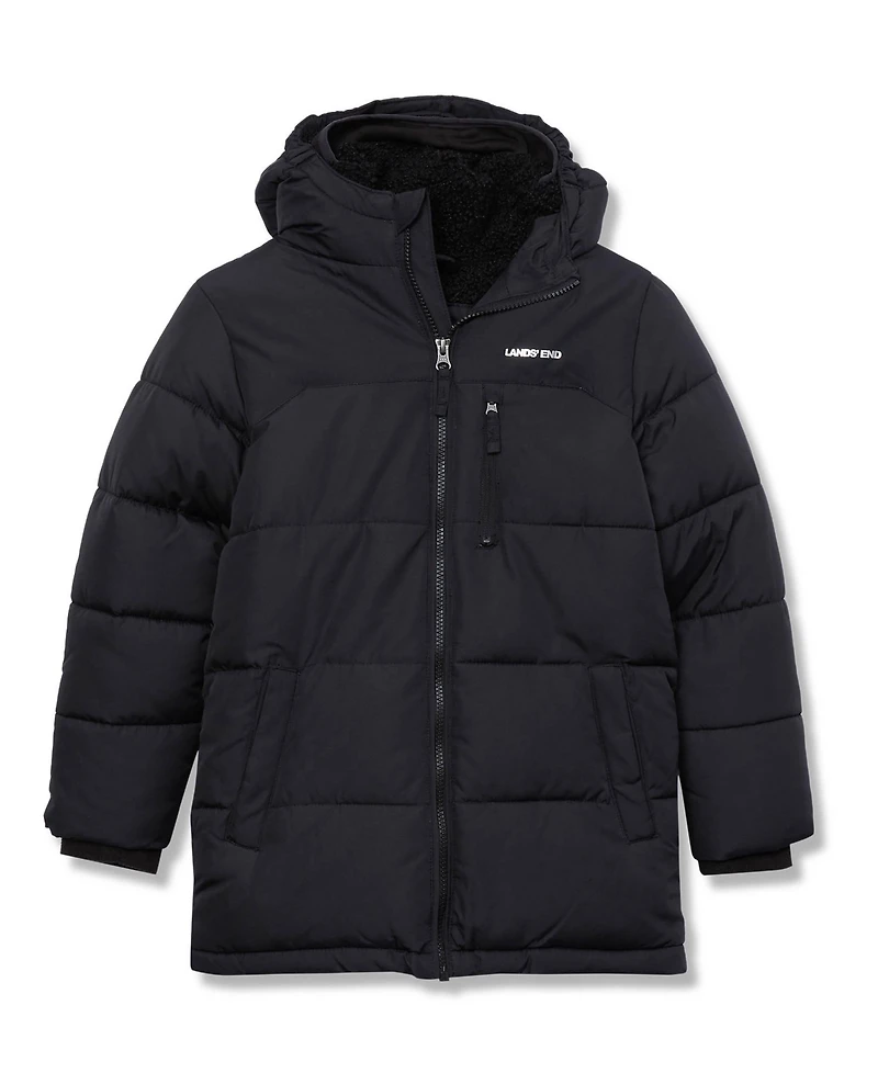 Lands' End Boys Water Resistant High Pile Lined Coat