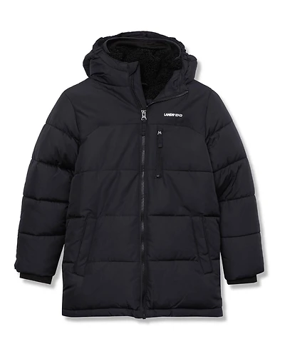 Lands' End Boys Water Resistant High Pile Lined Coat