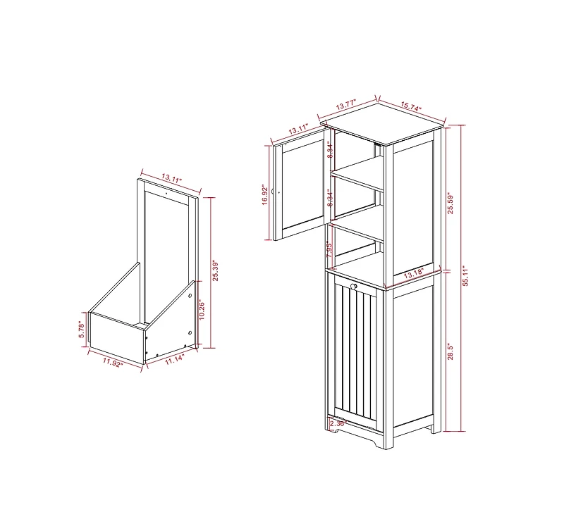 Casainc Tilt-Out Laundry Cabinet with One Compartment and Single Door