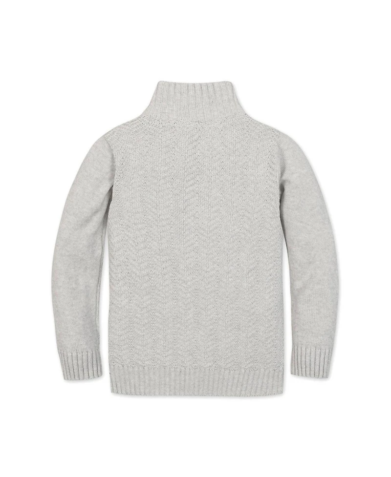 Hope & Henry Little and Big Boys' Organic Long Sleeve Half Zip Cable Pullover Sweater