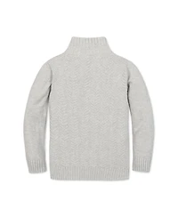 Hope & Henry Little and Big Boys' Organic Long Sleeve Half Zip Cable Pullover Sweater
