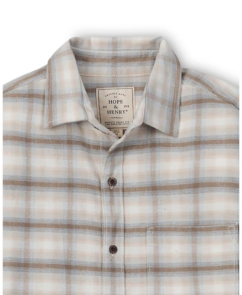 Hope & Henry Men's Brushed Flannel Button Down Shirt