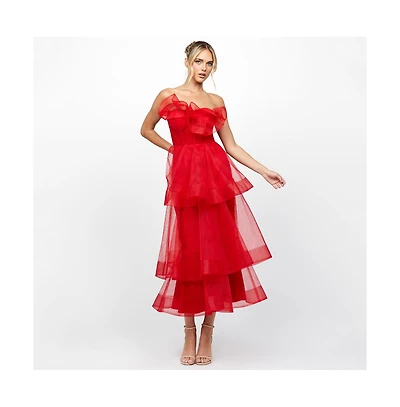 Bariano Women's Mae Tiered Ruffle Midi