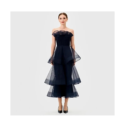 Bariano Women's Mae Tiered Ruffle Midi