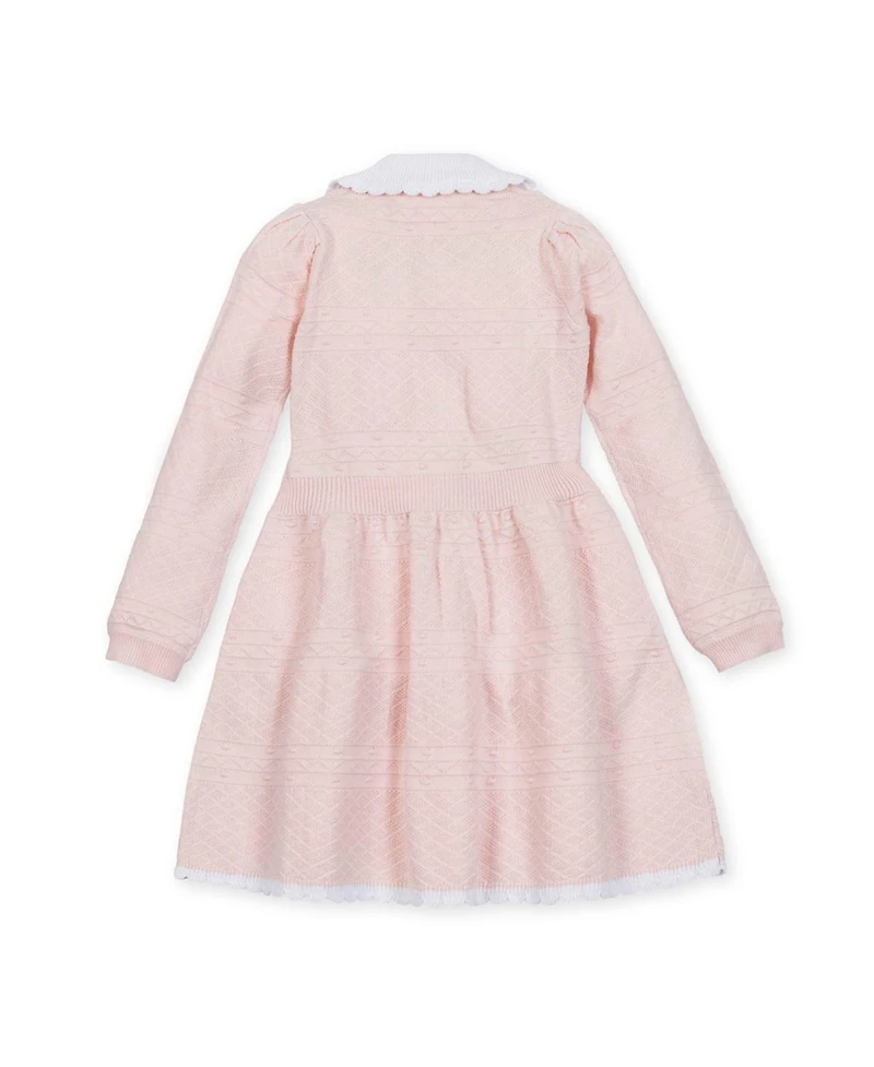Hope & Henry Toddler Girls Organic Peter Pan Collar Button Front Sweater Dress