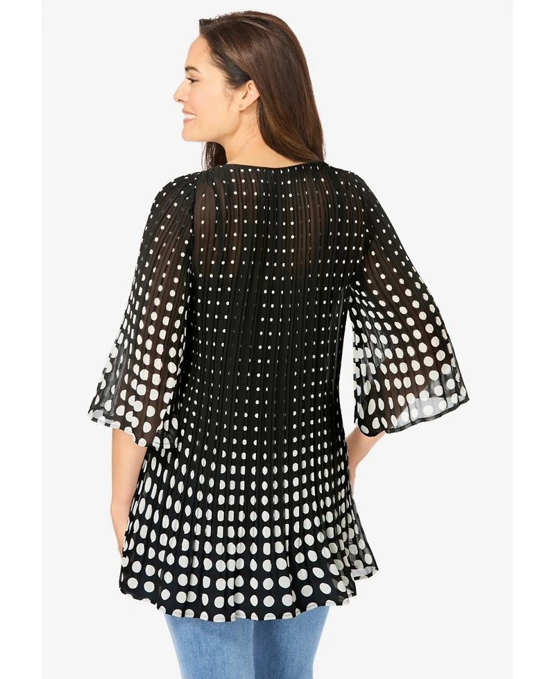 Woman Within Women's Embellished Pleated Blouse