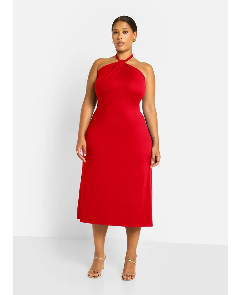 Rebdolls Plus Halter Slip Dress - Red