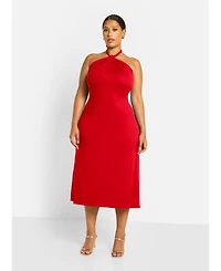 Rebdolls Plus Halter Slip Dress - Red